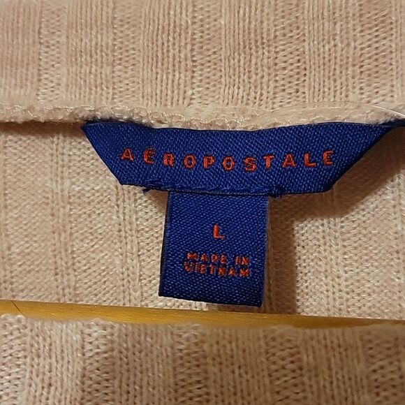 Aeropostale pink ribbed v neck sweater size Large - Picture 2 of 5